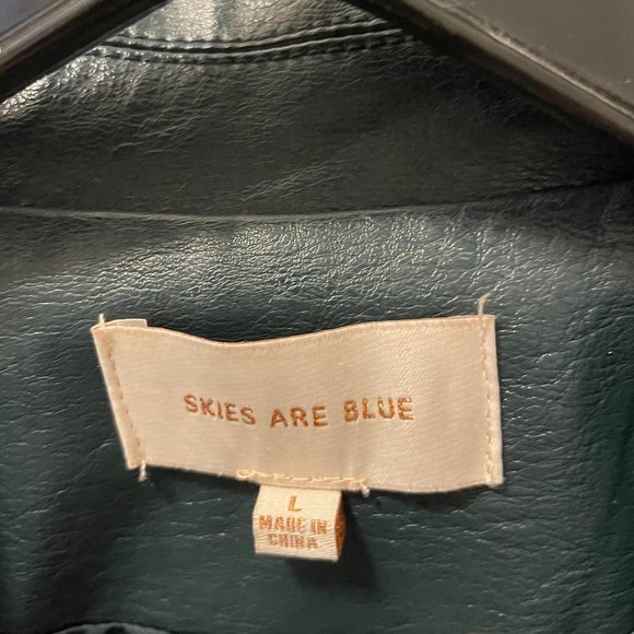 Skies Are Blue Vegan Leather Moto Jacket, Large - Picture 4 of 10